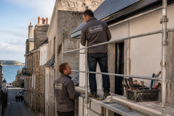 Ravalement façade maison bretonne Saint-Malo